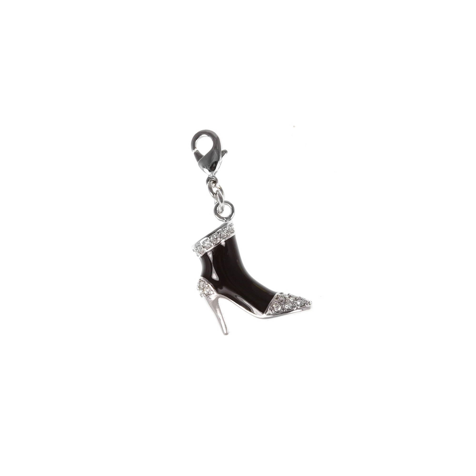 Charm botte noire strass