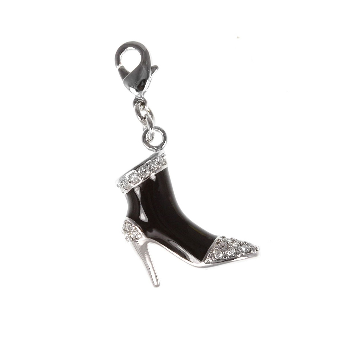 Charm botte noire strass