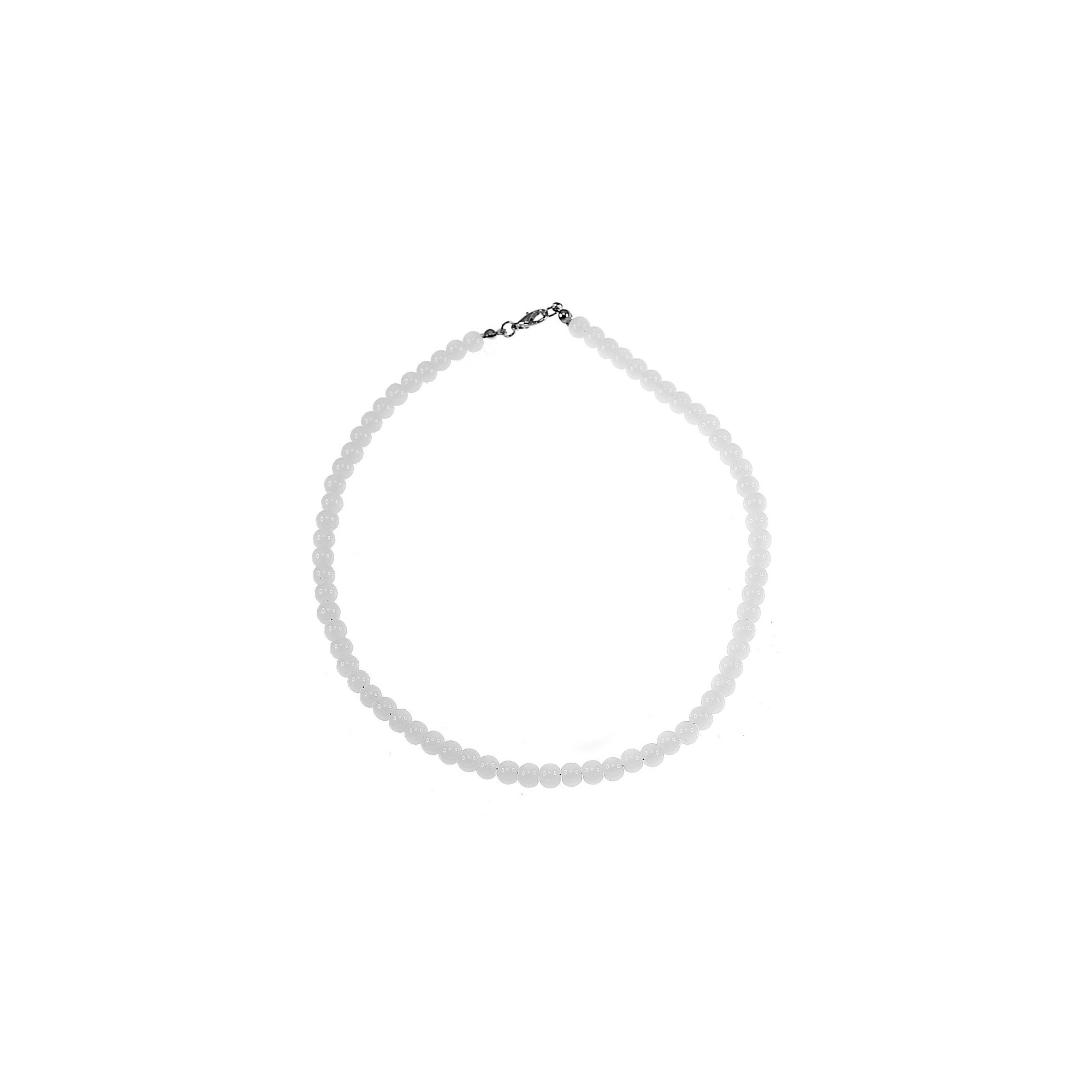 Collier perles de verre blanc