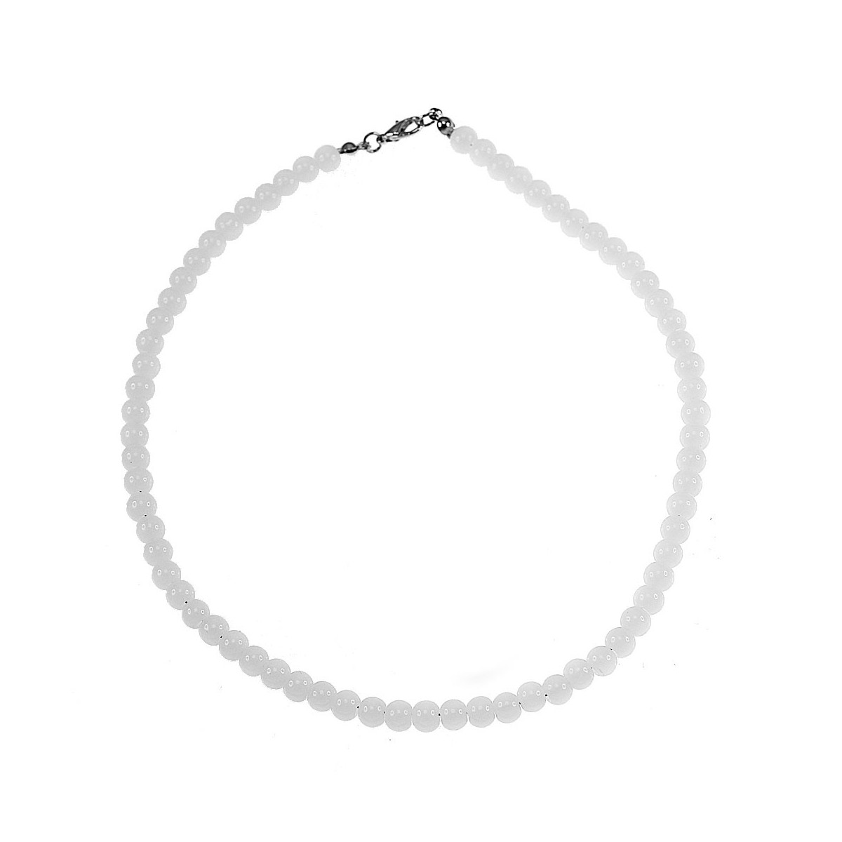 Collier perles de verre blanc