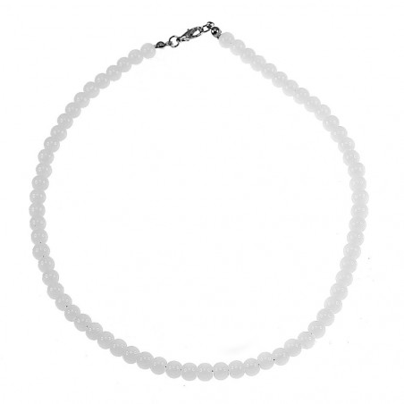 Collier perles de verre blanc