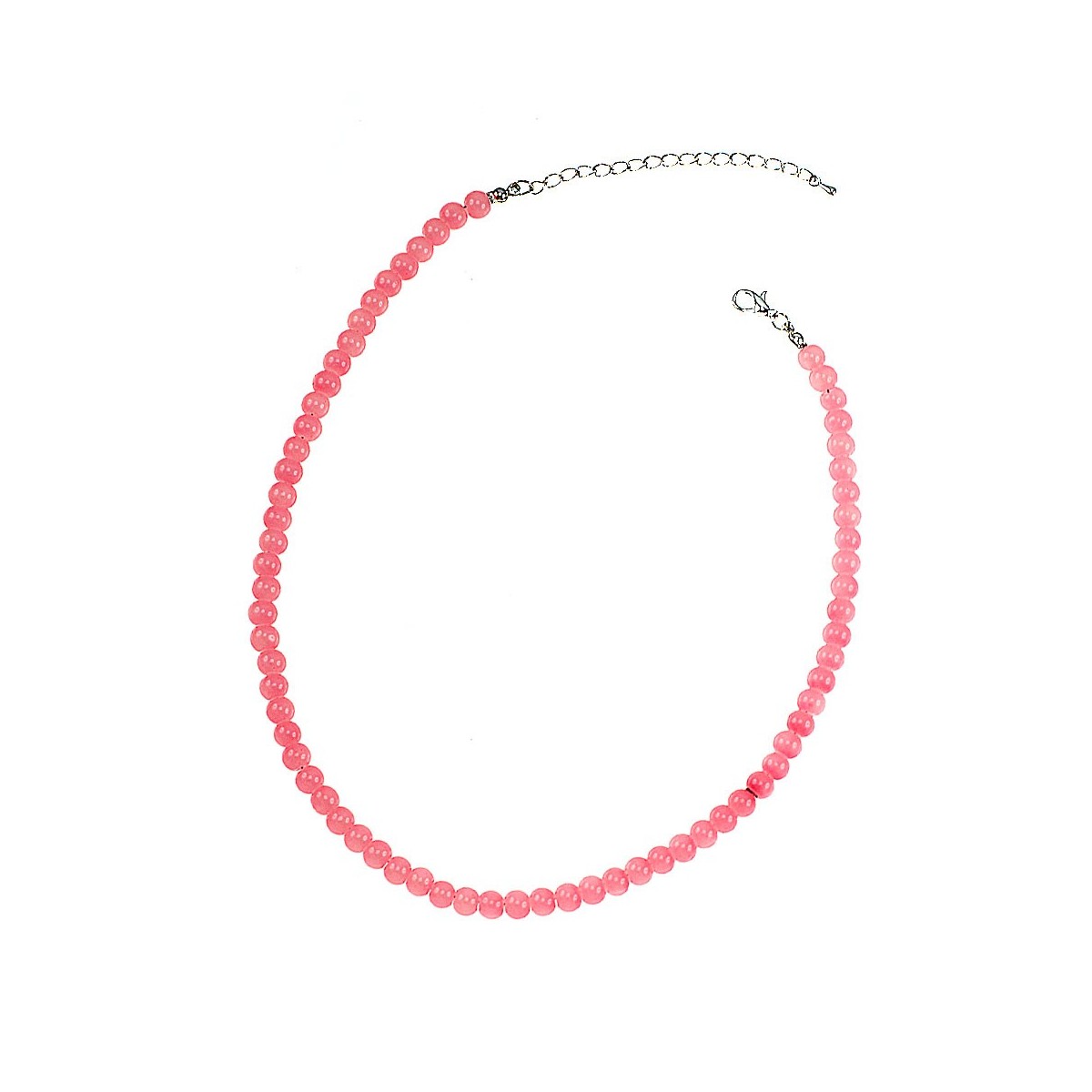 Collier perles de verre rose