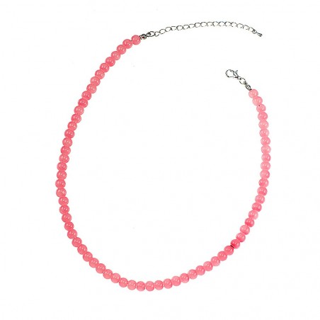 Collier perles de verre rose