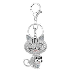 BR01 cat bag charm adorned...