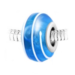 Blue glass spiral bead BR01...